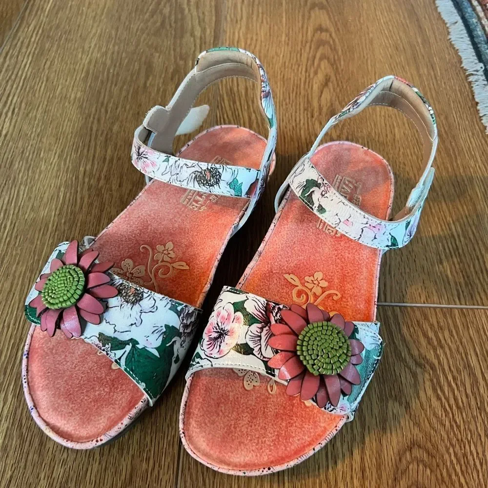 Spring Step Pink and Green Sandals Watermelon Design - Picture 1 of 8